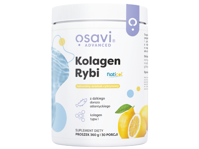 Osavi kolagen rybi z naturalnym aromatem cytrynowy, proszek, 360 g