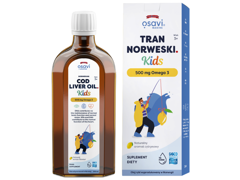 Osavi Tran Norweski Kids Omega 3, smak cytrynowy, olej, 250 ml