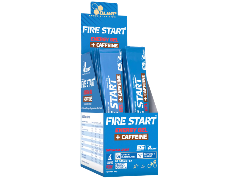 Olimp Fire Start Energy Gel + Caffeine, smak czarnej porzeczki, żel, 36 szt.