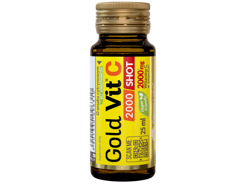 OLIMP Gold-Vit C 2000 shot, smak cytrynowy, płyn, 2000 mg, 25 ml