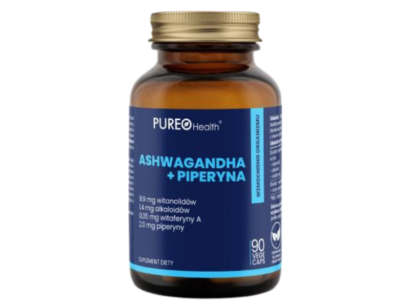 PUREO Health Ashwagandha + Piperyna, kapsułki, 90 kaps.