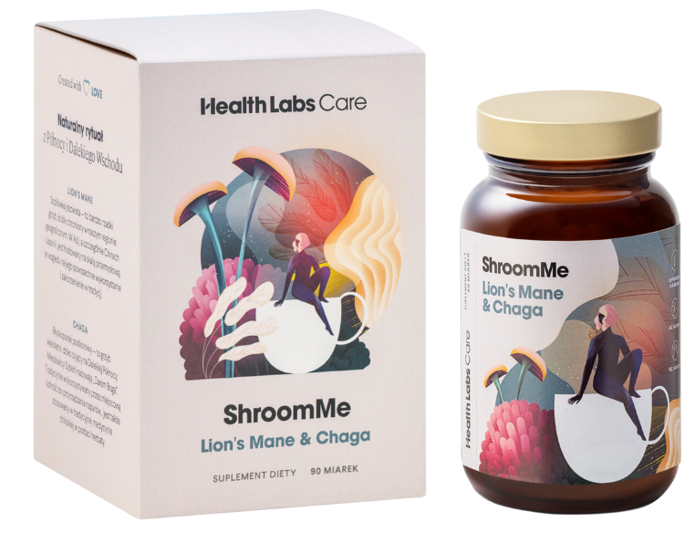 Health Labs Care ShroomMe Lion’s Mane & Chaga, proszek, 90 daw.