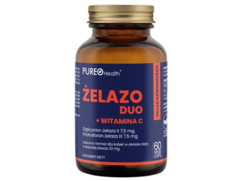 Tradix Group Pureo Health żelazo duo + witamina C, kapsułki, 60 kaps.