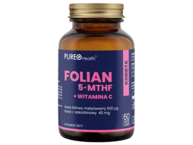 Tradix Group Pureo Health folian 5-MTHF + witamina C, kapsułki, 60 kaps.