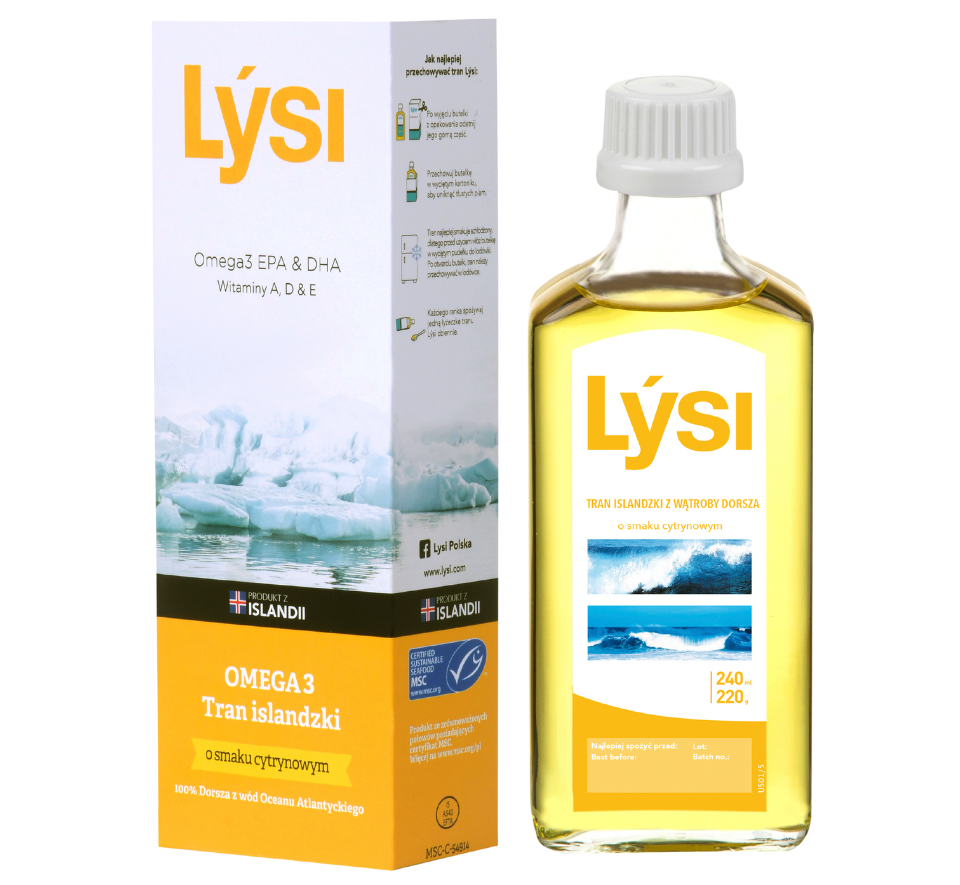 Lysi Tran Islandzki Cytrynowy, płyn, 240 ml