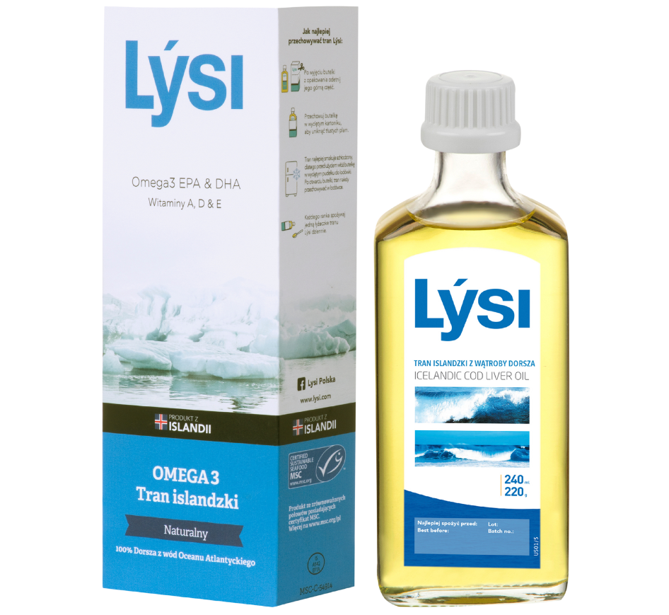 Lysi Tran Islandzki naturalny, płyn, 240 ml