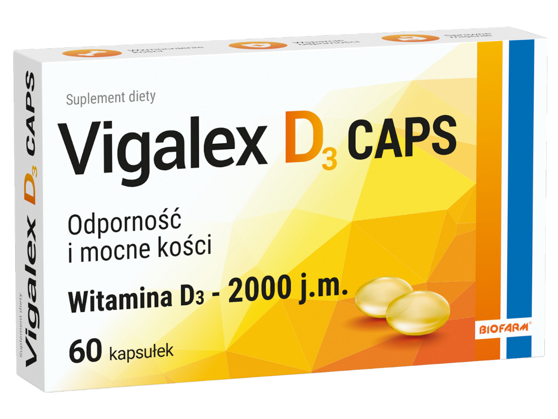 Vigalex D3 Caps, kapsułki miękkie, 2000 j.m., 120 szt.