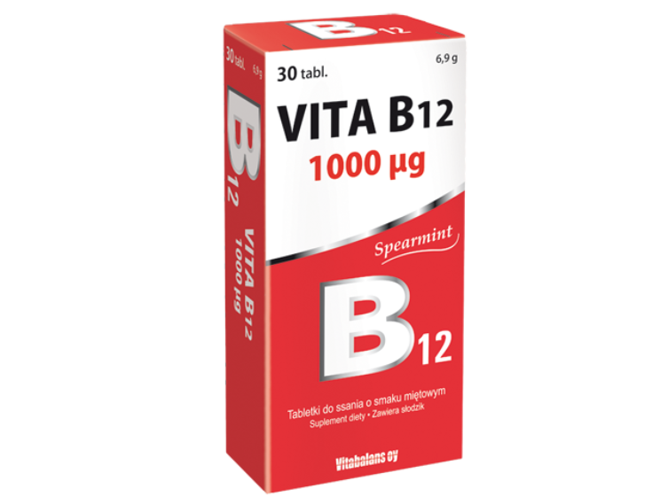 Vita B12, tabletki do ssania, 1000 µg, 30 tabl.