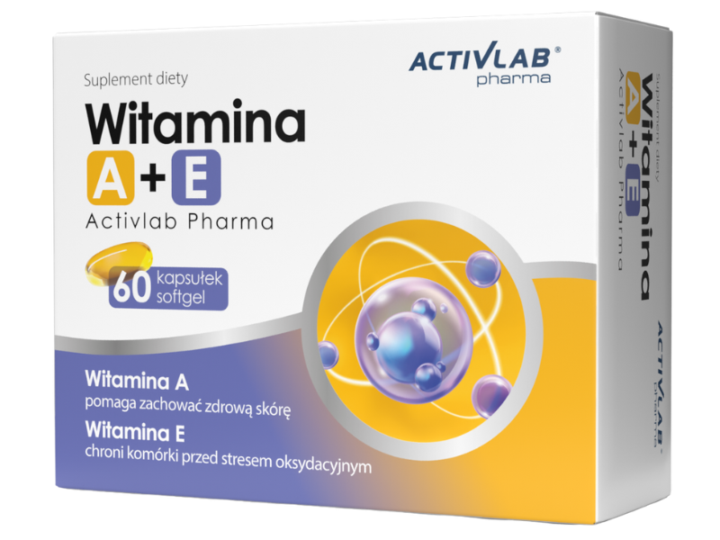 Activlab Pharma Witamina A+E, kapsułki, 800 µg + 12 mg, 60 kaps.