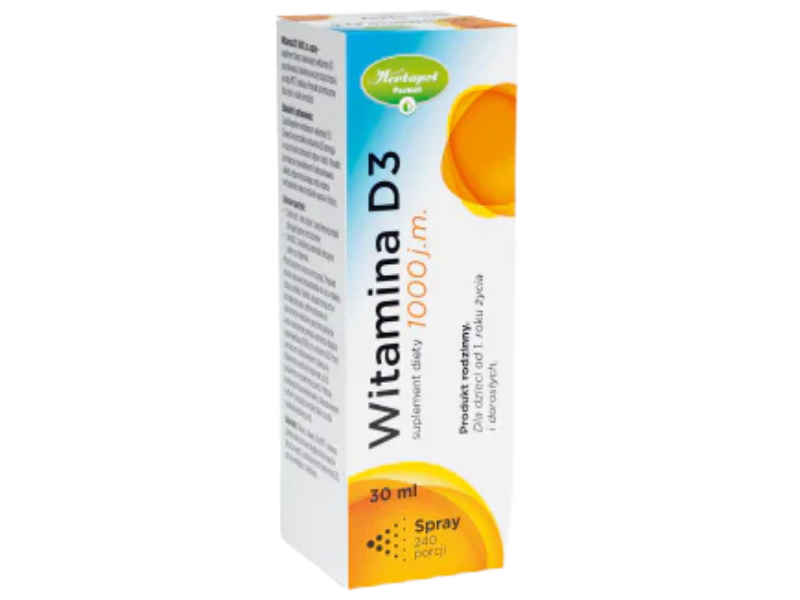 Witamina D3, spray, 1000 j.m., 30 ml