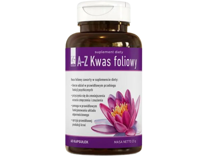 A-Z Kwas foliowy, kapsułki, 600 µg, 60 kaps.
