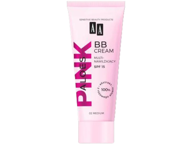 AA Aloes Pink multinawilżający BB z SPF15, 02 Medium, krem, 30 ml