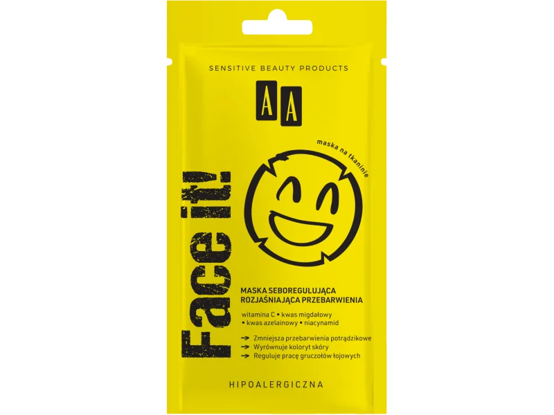 AA Face It seboregulująca rozjaśniająca przebarwienia, maska, 18 ml