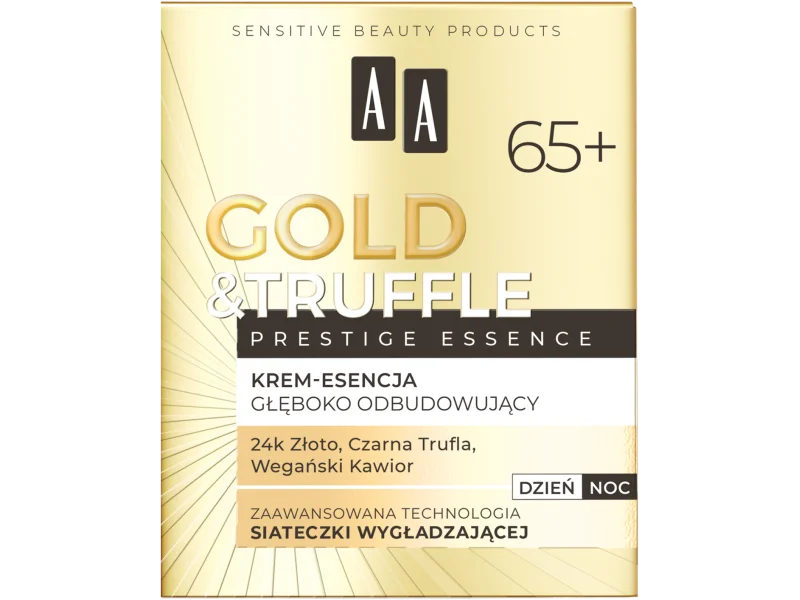 AA Gold & Truffles Prestige Essence 65+ głęboko odbudowujący krem-esencja, 50 ml