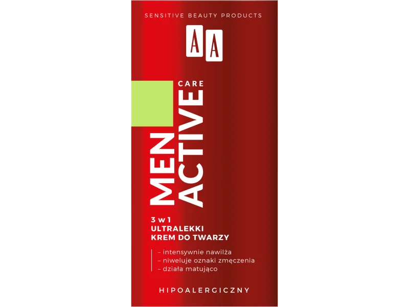 AA Men Active Care 3w1 ultralekki krem do twarzy, 50 ml