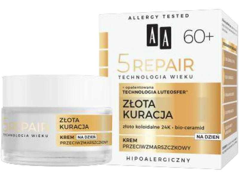 AA Technologia Wieku 5Repair 60+ złota kuracja dzienny przeciwzmarszczkowy, krem, 50 ml