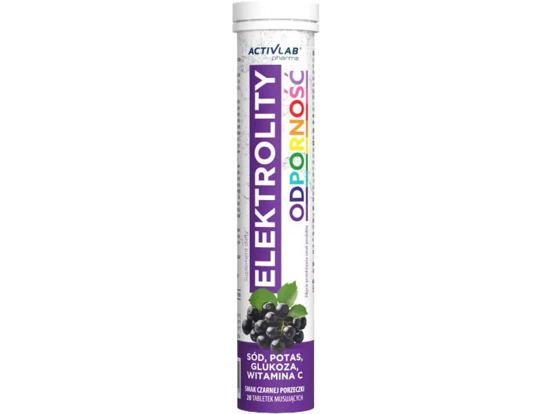 Activlab Pharma Elektrolity Odporność, smak czarna porzeczka, tabletki musujące, 20 szt.