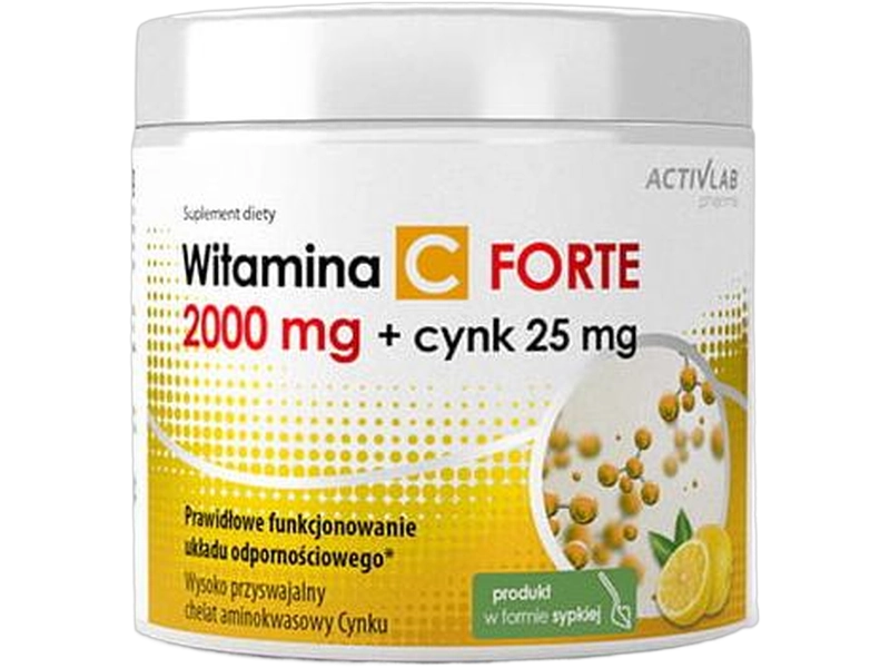 Activlab Pharma Witamina C + cynk Forte, proszek, 500 g
