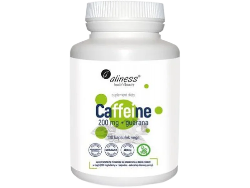 Aliness Caffeine 200mg z guaraną, kapsułki, 100 kaps.