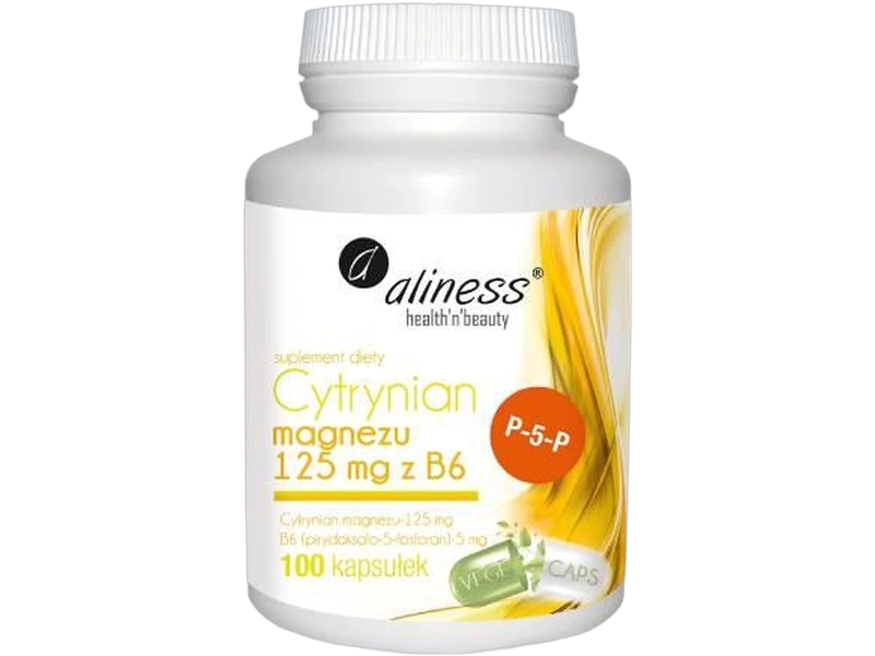 Aliness cytrynian magnezu + B6, kapsułki, 100 kaps.