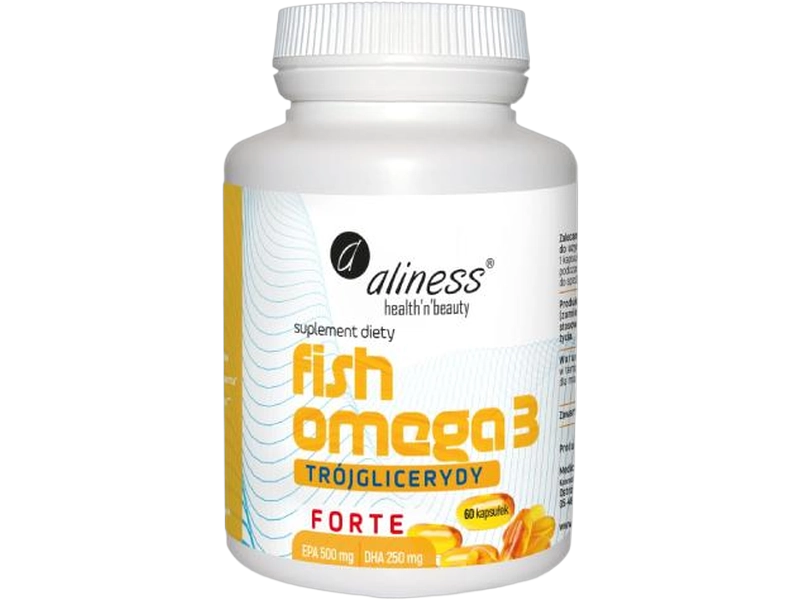 Aliness Fish Omega 3 FORTE trójglicerydy, kapsułki, 60 kaps.