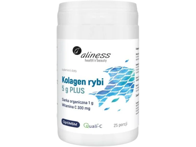 ALINESS Kolagen rybi 5g PLUS siarka OptiMSM z witaminą C, proszek, 157,5 g
