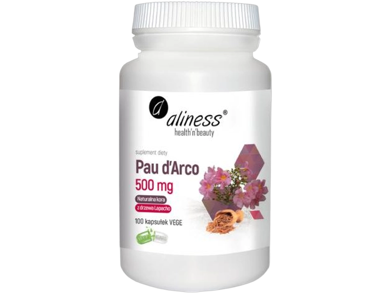Aliness Pau d’arco sproszkowana kora lapacho, kapsułki, 500 mg, 100 kaps.