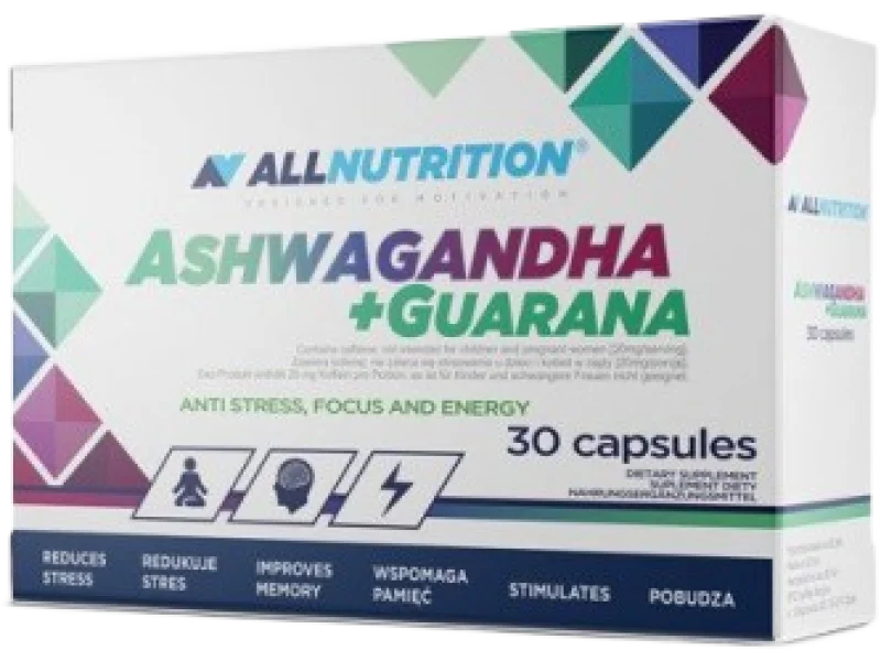 ALLNUTRITION Ashwagandha + Guarana, kapsułki, 30 kaps.