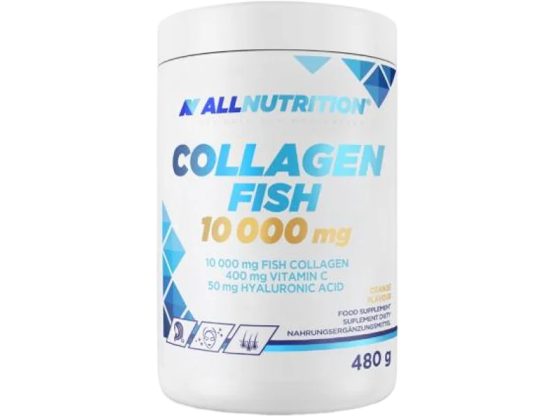 ALLNUTRITION COLLAGEN FISH 10 000mg smak pomarańczowy, proszek, 480 g