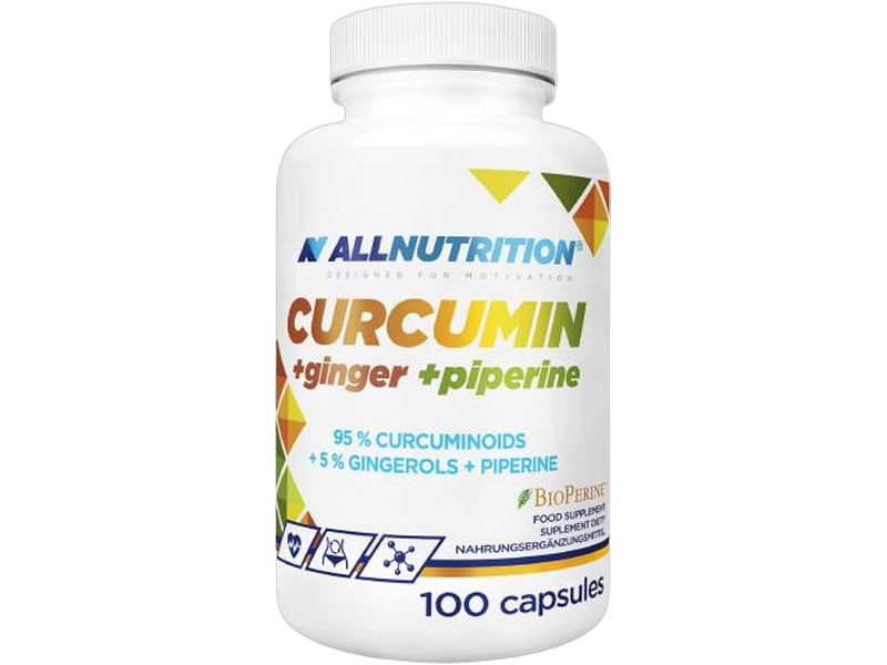 Allnutrition Curcumin + Ginger + Piperine, kapsułki, 100 kaps.