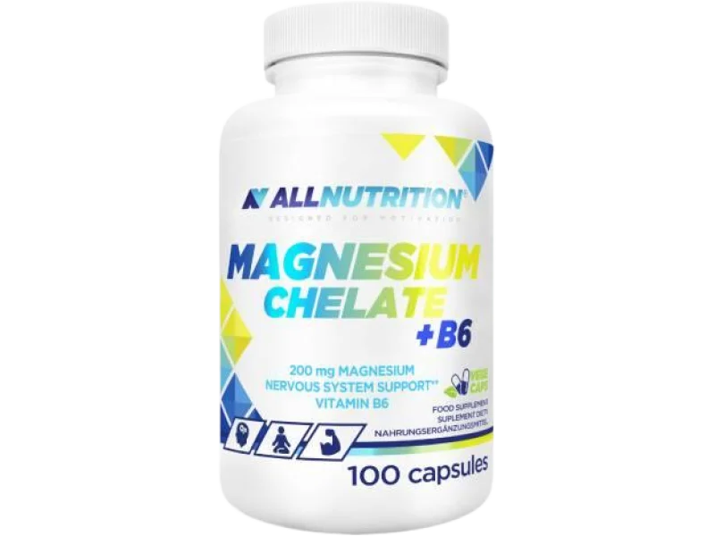 ALLNUTRITION Magnesium Chelate + B6, kapsułki, 100 kaps.