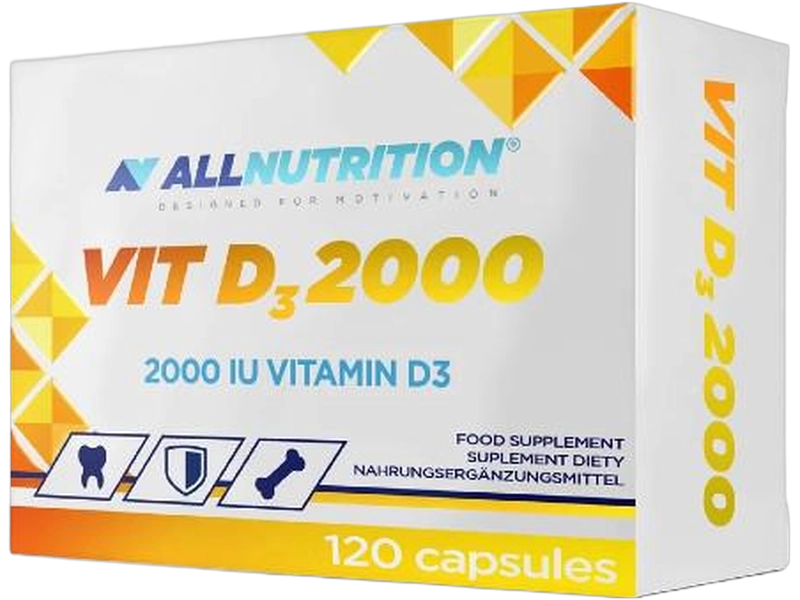Allnutrition Vit D3, kapsułki miękkie, 50 µg, 120 kaps.