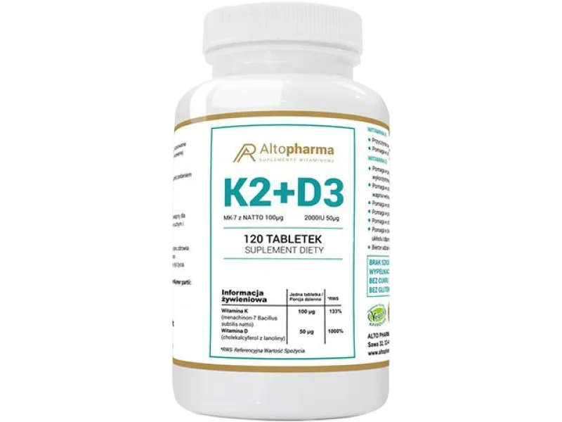 Altopharma Witamina K2 + D3, tabletki, 120 tabl.