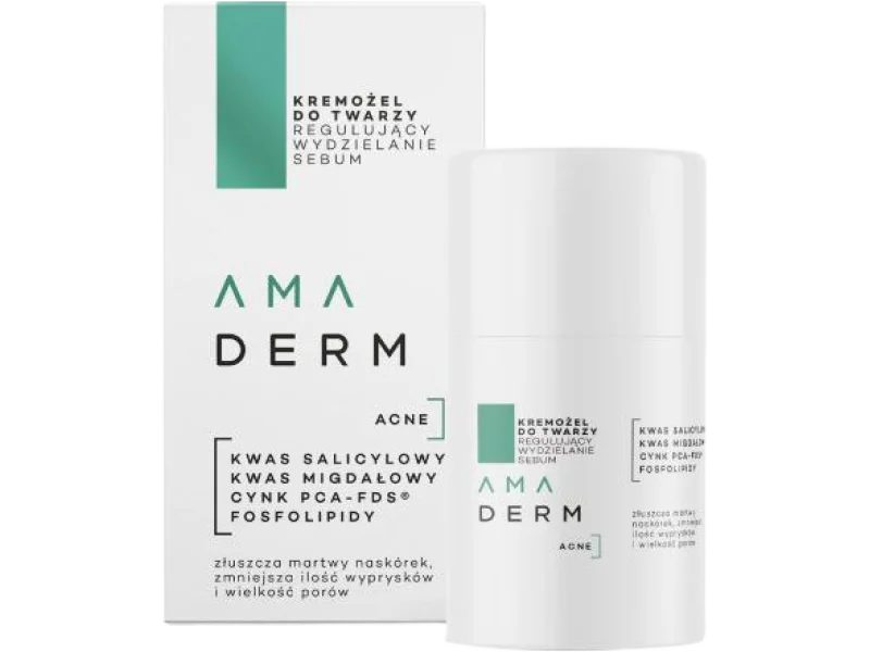 AMADERM Acne Kremożel do twarzy Regulujący wydzielanie sebum, 50 ml