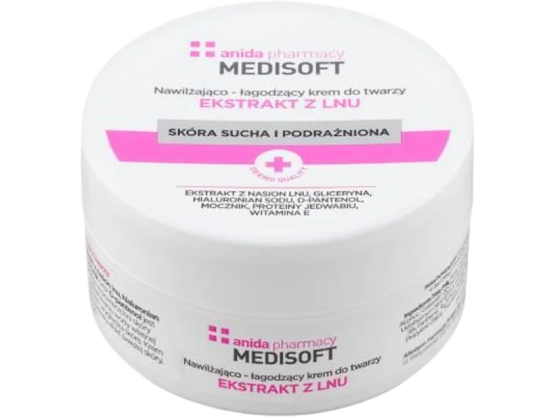 ANIDA MEDISOFT Nawilżająco-łagodzący krem do twarzy Ekstrakt z lnu, 100 ml