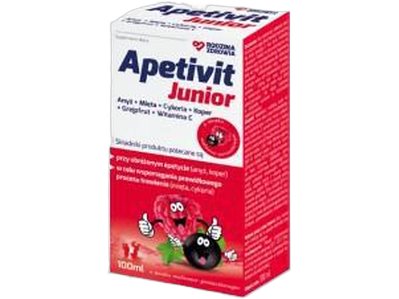 Rodzina Zdrowia Apetivit Junior, smak malinowo-porzeczkowy, płyn, 100 ml