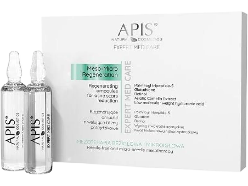 APIS Expert Med Care Regenerujące ampułki niwelujące blizny potrądzikowe, 5x10ml ml