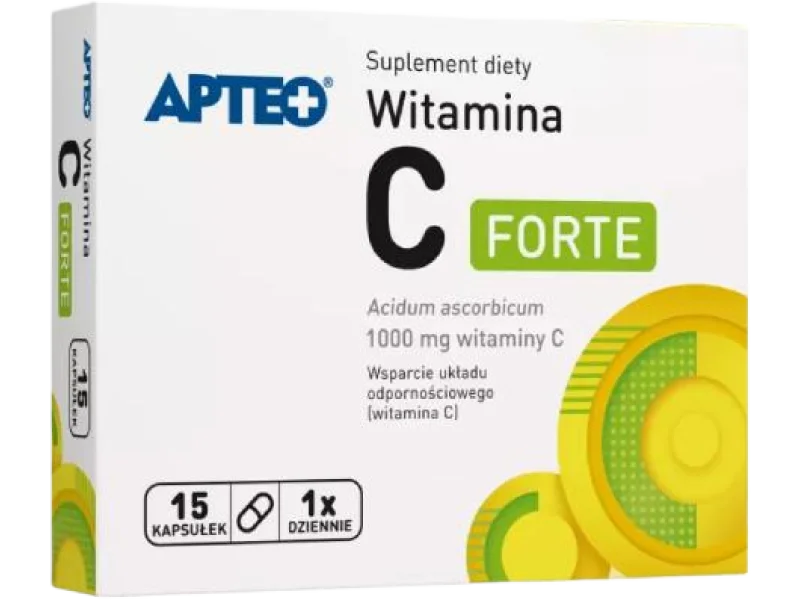 Apteo Witamina C Forte, kapsułki twarde, 1000 mg, 15 kaps.