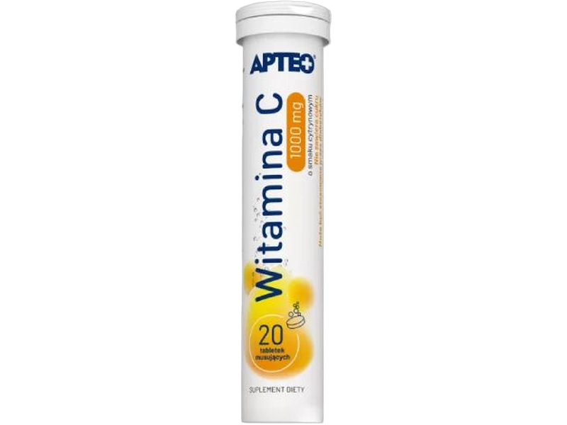 Apteo witamina C, tabletki musujące, 1000 mg, 20 tabl.