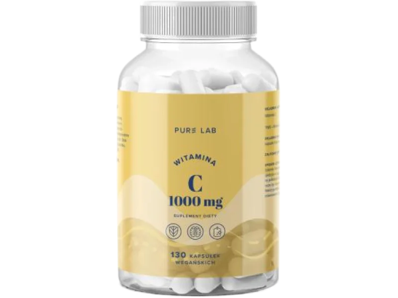 AURA HERBALS PureLab Witamina C, kapsułki, 1000 mg, 130 kaps.