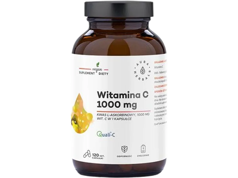 Aura Herbals witamina C kwas L-askorbinowy, kapsułki, 120 kaps.