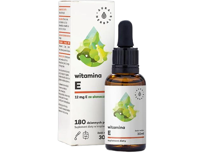 Aura Herbals Witamina E, krople, 12 mg, 30 ml