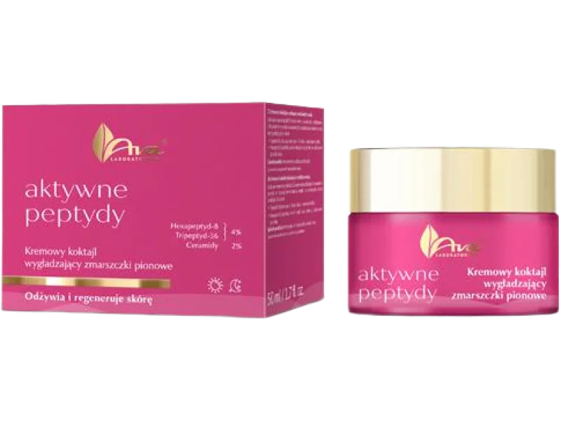 AVA AKTYWNE PEPTYDY Kremowy koktajl wygładzający zmarszczki pionowe, 50 ml