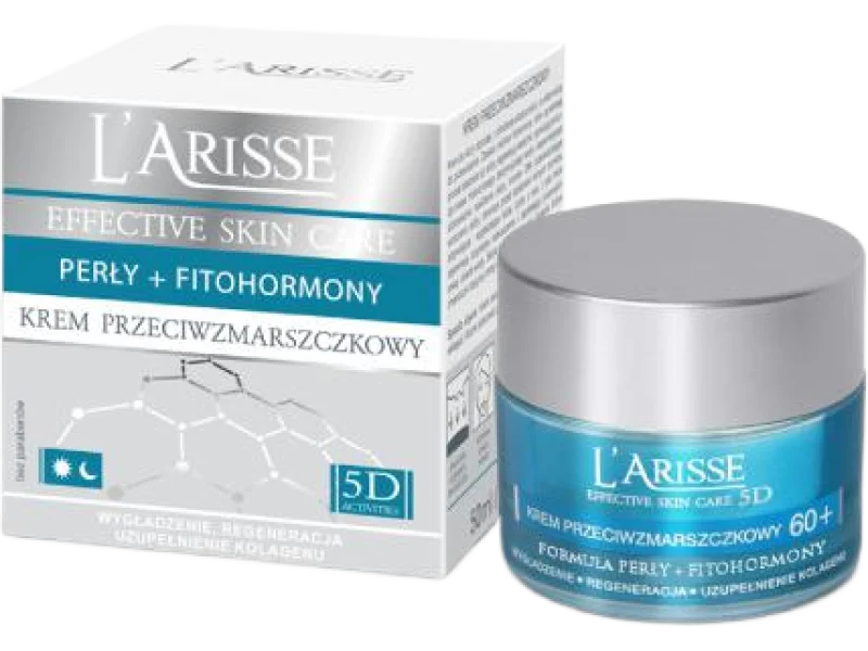 AVA LARISSE 5D K 60+, Perły + Fitohormony, krem, 50 ml