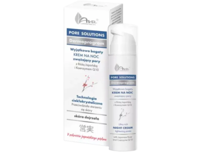 AVA PORE SOLUTION Wyjątkowo bogaty krem na noc zwężający pory, 50 ml