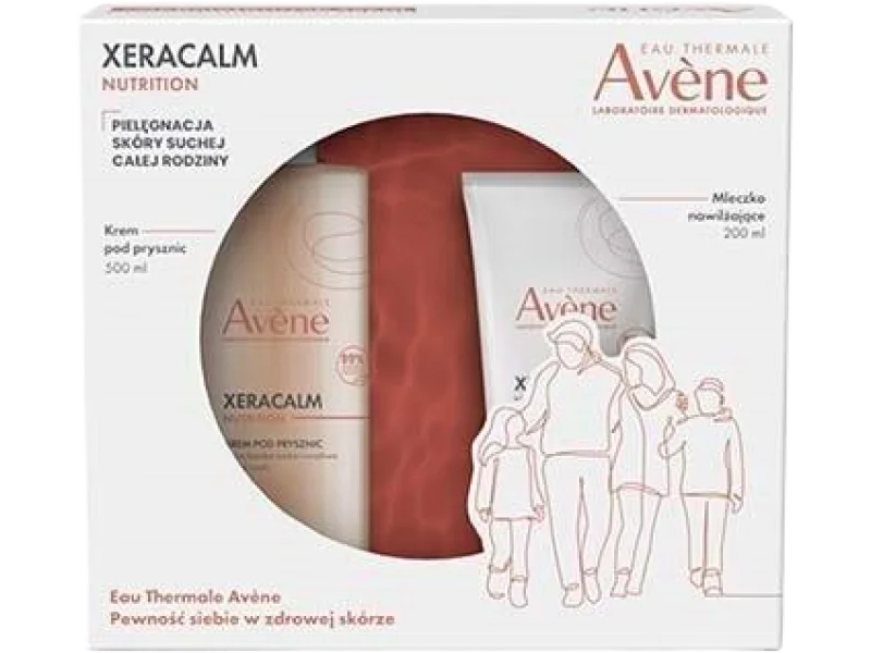 AVENE Nawilżająca pielęgnacja skóry całej rodziny: XERACALM NUTRITION, zestaw, 500 + 200 ml