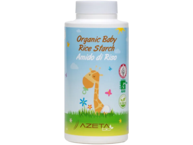 Azeta Bio, organiczna skrobia ryżowa do kąpieli dla niemowląt, proszek, 100 g