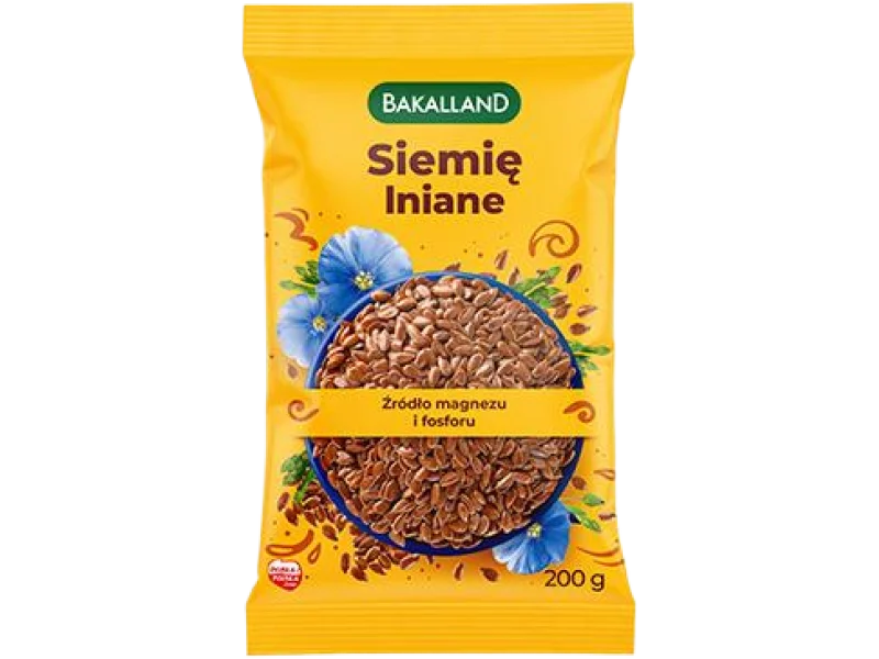 BAKALLAND Siemię lniane, produkt sypki, 200 g