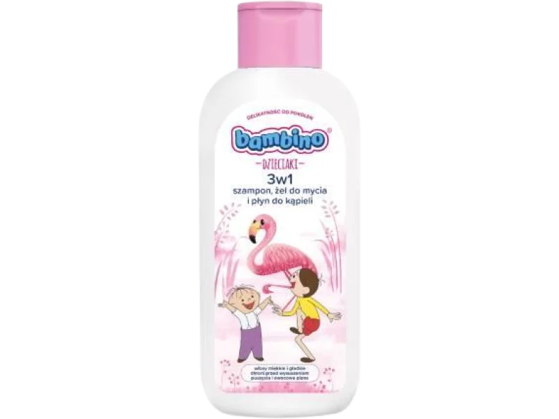 Bambino Dzieciaki 3w1 Szampon żel pod prysznic i płyn do kąpieli Flaming, 400 ml