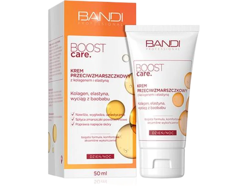 Bandi Boost Care przeciwzmarszczkowy z kolagenem i elastyną, krem, 50 ml